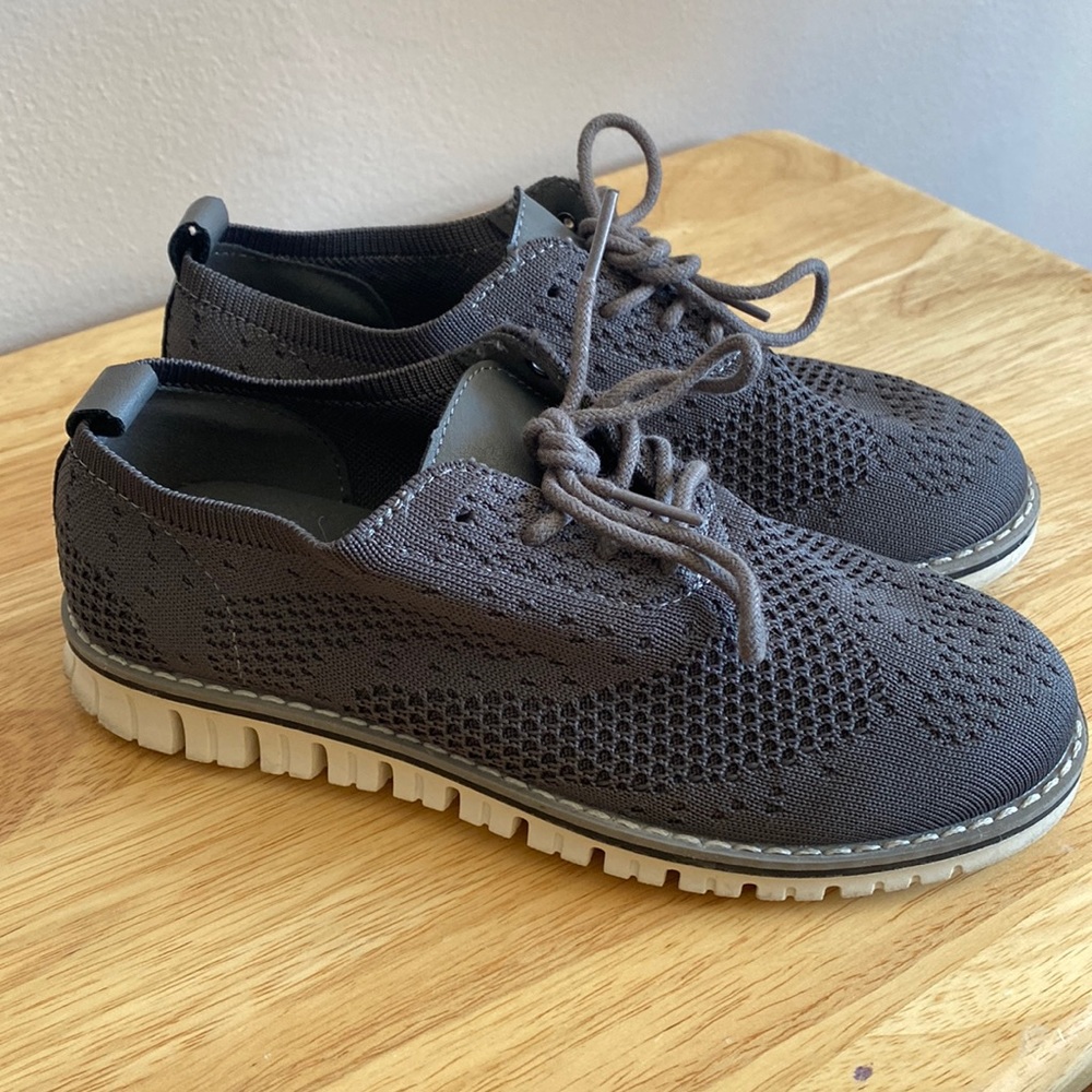 Boys gray dress shoes